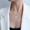 Marca Estilo francês ins pingente de coração de pêssego colar aço titânio joias de ouro 18K acessórios corrente clavicular para mulheres