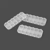 Caja de plástico transparente de doble fila con 12 compartimentos independientes para almacenar perlas para decoración de uñas, accesorios, herramientas y cuentas de ferretería