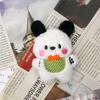 Babador de Pelúcia Desenho Animado Pingente de Cachorro Assustado Coração de Menina Pingente de Mochila Cabelo Longo Boneca Criativa Boneca de Pelúcia
