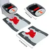 Spot de Natal transfronteiriço Conjunto de banheiro de Natal boneco de neve Tampa de vaso sanitário de Natal tapete de chão decorações atacado de duas peças