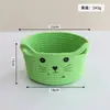 Cesta de Armazenamento de Corda de Algodão com Orelha de Gato Desenho Animado Cesta Tecida de Múltiplas Cordas de Algodão Armazenamento de Entrada Armazenamento de Mesa de Escritório Cesta de Armazenamento para Miudezas