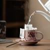 Polvo Horno Ru flor gato taza de café taza de té de la tarde traje de platillo se puede elevar cerámica hogar oficina té taza de café taza