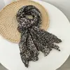 Cachecol Twist de Primavera e Outono Plissado Simples Versátil Cachecol de Seda Estilo Coreano Comércio Exterior Xale Floral Cachecol de Fio de Bali Cachecol Feminino