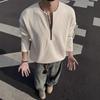 Suéter Gris Cleanfit de Media Cremallera para Hombre Primavera y Otoño 2025 Estilo Relajado Suéter Retro Americano de Alta Gama