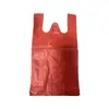 ¡Guau! Bolsas de Plástico Rojas Engrosadas Personalizadas, Bolsas Tipo Chaleco al por Mayor, Bolsas de Tote para Empaque para Llevar Exportadas a Sudamérica