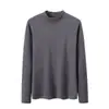 Camiseta base de fábrica para hombre, cuello alto medio de otoño e invierno, manga larga de terciopelo alemán, ropa interior de proteína de cachemir para hombre, camiseta interior cálida de otoño, sudadera
