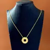 Estilo Indiferente moneda de cobre lingote forma geométrica redonda acabado cepillado destello diamante rosquilla colgante collar unisex estilo versátil