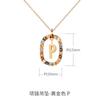 Collar europeo y americano transfronterizo de 26 letras en español para mujer, cadena de clavícula versátil, diseño de nicho con gema de cristal