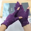 Nuevos guantes de mujer de medio dedo forrados de polar elásticos finos de terciopelo cálidos para trabajo mecanografía estudiantes escritura otoño e invierno lazo medio