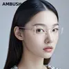 Gafas de Prescripción Ambush para Mujer sin Montura, Bordes Cortados, Titanio Puro, Incrustación de Concha