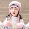 Gorro con Bufanda Integrada de Dibujos Animados para Niños, Protección para los Oídos, para Niños y Niñas, Felpa Gruesa Caliente, Cortavientos, Peluche, Gorro para Bebé