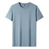 Ponto 180 gramas de algodão penteado manga curta masculina e feminina cor sólida gola redonda meia manga camiseta macacão com logotipo personalizado camisa publicitária