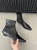 Botines clásicos de tacón bajo y punta cuadrada para mujer, nueva colección otoño/invierno 2025, con cremallera trasera, tacón de gatito, diseño elástico, versátiles y estilizan