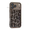 Funda de Teléfono de Moda Transfronteriza Estilo Retro Maillard Estampado de Leopardo Marrón iPhone18Pro Funda Suave Mate Apple 15Pro