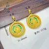 Loja de Ouro Mesmo Estilo Antigo Esmalte Dourado Cravejado de Diamantes Pingente Rotativo Deus da Riqueza Amarelo Novo Estilo Chinês Pingente Deus da Riqueza Amarelo Atacado