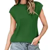 Nova camiseta redonda de manga curta com textura, estilo europeu e americano, roupas femininas para e-commerce transfronteiriço, 2025