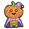 Decoraciones de zapatos de zueco de dibujos animados para Halloween, lindos dijes de zapato de goma blanda de gato negro y calabaza, accesorios decorativos DIY para zapatos de jardín en stock