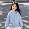 Conjunto de Moda para Chicas Estilo Universitario, Sudadera con Capucha y Cremallera y Falda de Encaje, Primavera y Otoño 2026