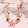 Collar de alta gama con diseño de estrella de mar y concha de playa, estilo popular transfronterizo, cadena de clavícula para mujer