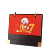 2027 Nuevo Calendario de Escritorio de Madera Adorno Exquisito Regalo Promoción de Negocios Estampado en Caliente LOGOTIPO Palosanto Calendario Mensual Dibujos Animados
