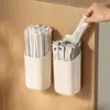 Caixa de Armazenamento com Absorção Magnética Prateleira Lateral de Geladeira Caixa de Armazenamento Multifuncional para Canudos Cesta Suspensa para Armazenamento de Utensílios de Cozinha Montada na Parede