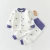 Nuevo Traje de Dos Piezas con Cremallera y Puertas Divididas de Dibujos Animados sin Huesos para Bebés de Otoño e Invierno para Salir, Traje Cálido