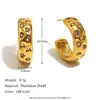 Estilo de Moda Europeo y Americano, Personalidad de Nicho, Pendientes de Gama Alta, Acero Inoxidable Chapado en Oro de 18 Quilates, Forma de Estrella y Luna, Anillo de Estrella de Cuatro Puntas