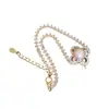 Acessórios DIY Prata de Lei S925 Micro-Incustado Totalmente Diamante Pérola Base de Pulseira, Base de Prata para Pulseira Exquisita e Estilosa 7-8mm