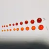 Ágata Vermelha Natural Ágata Laranja Vermelho Fundo Plano Redondo Liso 1,3 mm a 5 mm Joias com Pedras