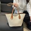 Bolso de Paja de Verano Dulce Mariposa de un Solo Hombro para el Trabajo Nuevo de Gran Capacidad Casual Moda para Mujer Bolso de Playa