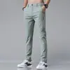 Pantalones Casuales Delgados de Seda de Hielo de Verano para Hombre Pantalones Nuevos de Gama Alta Ajustados Rectos de Secado Rápido Combinan con Todo Pantalones de Gama Alta