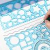 Regla suave geométrica multifuncional para pintura plegable constantemente variedad creativa estudiante juego completo de mano periódico Plantilla