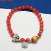 Pulsera de Plata de Ley Mariposa Loto Jaspe de Abejas Cristal Azul Ágata Rojo del Sur Estilo Étnico Viejo Retro Pulsera de Industria Pesada