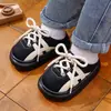Novas Pantufas de Algodão Infantis EVA para o Inverno de 2026, Superfície de Couro, Impermeável, Pai-Filho, Antiderrapante, Quente, Sapatos de Algodão para Meninos