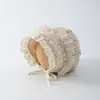 Chapéu de Bebê Primavera e Outono Renda Fina Chapéu de Princesa para Meninas, Touca de Bebê Confortável para Proteger a Moleira e as Orelhas