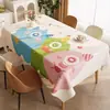 Toalha de Mesa Desenho Animado Fofa Impermeável e à Prova de Óleo para Uso Doméstico Toalha de Mesa Retangular PVC Estilo Fresco