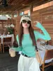 Blusa de base de tricô para mulheres, novo estilo para outono e inverno, gola redonda, caimento justo, apertada, blusa para usar por baixo, preta