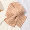Bufanda Pequeña de Cuadros Príncipe de Gales para Mujer Otoño e Invierno Estilo Coreano Versátil ins Moderna Cálida Protector de Cuello Bufanda de Punto para Cuello