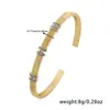 Distrito Lu Pulsera Hueca con Hebilla Doble de Herradura Estilo Ins Personalidad de Moda Joyería de Mano Chapada en Cobre con Oro de 18K