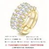Joyería Hip-Hop Estilo Europeo y Americano Juego de Anillos de Plata S925 Color D Moissanita Vvs Anillo de Boda Personalizado Personalización en Pequeñas Cantidades