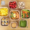 Lonchera de Paja de Trigo, Tazón para Conservar Frescura, Caja para Conservar Frescura, Caja de Almacenamiento Sellada, Lonchera para Frutas, Tazón para Fideos Instantáneos de Estudiante con Tapa
