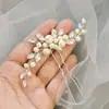 Ornamentos de Cabelo para Noivas de Pérola Europeus e Americanos Inserções de Cabelo de Pérola Branca Acessórios de Casamento Grampos de Cabelo em Forma de U Acessórios de Casamento Penteados