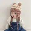 Proteção de Orelha de Inverno Chapéu de Bebê Tricotado Chapéu Novo Bonito para Meninas Super Fofo Chapéu Pulôver Quente para Menino Lã de Bebê