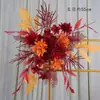 Marcadores de Pasillo para Bodas Chinas Flor de Peonía Fondo de Puntos Colgante Arco de Flores Arreglo Floral Decoración de Boda Adornos de Columna de Flores de Bienvenida