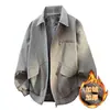 Nueva Chaqueta de Cuero Terciopelo Plus Otoño Invierno Estilo Ropa de Trabajo Chaqueta de Cuero con Solapa Retro Americana Ropa Exterior de Cuero PU Estilo Coreano Moderna