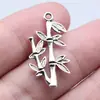 15x 29mm 1.2g prata antiga DIY liga de zinco acessórios fabricantes explosivos transfronteiriços atacado pingente de bambu