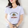 Camiseta de Manga Curta Estampada Branca de Algodão 95 para Mulheres 2023 Nova Moda Roupas Femininas Plus Size Aparência Emagrecedora Blusas Femininas Atacado