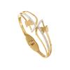 Moda Europeia e Americana joias de aço inoxidável Dourado aberto luxo leve pulseira de borboleta com diamante pulseira de mola de titânio fábrica
