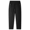 Yingao Calças Casuais Masculinas de Veludo Plus para o Inverno Calças de Moletom Quentes com Cordão Calças Masculinas de Perna Reta Novo Estilo Cor Sólida Roupa Externa Calças Longas Tendência