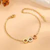 Joyería de Acero Inoxidable Galvanoplastia al Vacío Anillo Hueco Versátil Engranaje Colgante en Forma de Corazón Tricolor Collar para Clavícula para Mujeres